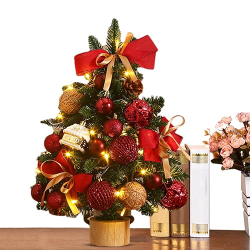 Albero di Natale da scrivania, decorazioni natalizie, albero di Natale illuminato, per soggiorno, mensola del caminetto, celebrazioni invernali