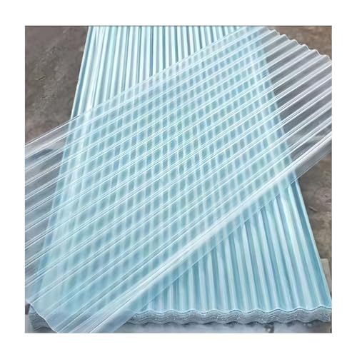10 PCS Polycarbonate Roofing Panels Splicable Corrugated Plastic UV Resistan Greenhouse roof Panels Easy Cut for CanopyCarport (Clear 10PCS 71X33in)
