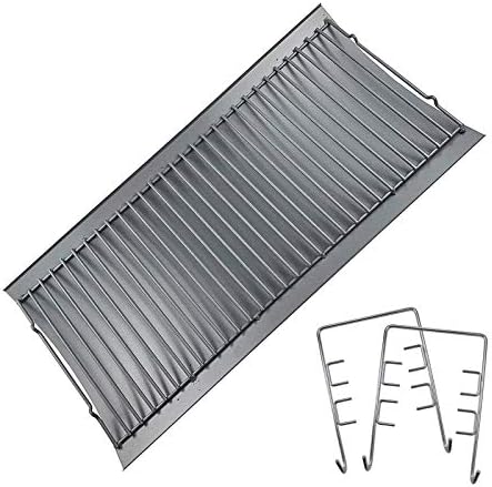 MixRBBQ 27 inch Ash pan for Chargriller 1224 1324 2121 2222 2727 2828 2929 Charcoal Grill, Fire Grate Replacement Part with 2pcs Fire Grate Hanger, 27" Drip Pan