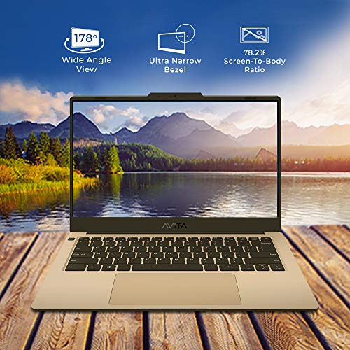 Image of AVITA LIBER V14 NS14A8INW561-UGA 14-inch Laptop (AMD R7-3700U /8GB /512GB SSD /FHD /Windows 10 Home /Radeon RX Vega 10 Graphics / 1.25KG), Unicorn Gold