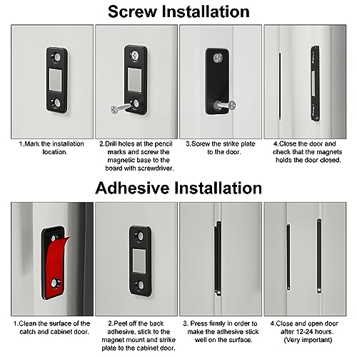 Cabinet Magnetic Catch Jiayi 4 Pack Ultra Thin Cabinet Door Magnets Stick on Drawer Magnets Cabinet Latch Magnetic Closures for Cabinets Kitchen Closet Door Closing Magnetic Door Catch Closer by Jiayi - Image 5