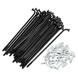 RATCHROLL 1 Juego de Radios Universales para Bicicleta 12G 89mm Longitud Radios de Rueda de Bicicleta Niples de Acero al Carbono Negro