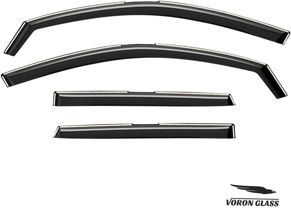 Voron Glass in-Channel Extra Durable Rain Guards for Volkswagen Taos 2022-2026, Window Deflectors, Vent Window Visors, 4 Pieces - 200538
