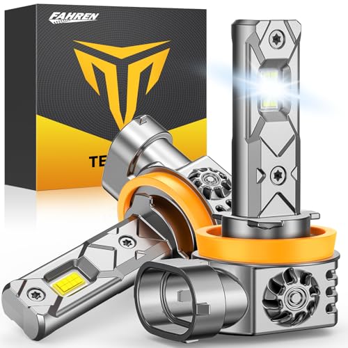 Image of Termitor 7th-Gen H11 /H9 /H8 Light Bulbs, 𝟓𝟎𝟎𝟎𝟎𝐋𝐌 𝟏𝟎𝟎𝟎% 𝐔𝐥𝐭𝐫𝐚 𝐁𝐫𝐢𝐠𝐡𝐭𝐞𝐫 1:1 Mini Size Fog Bulbs, 6500K White, Plug and Play Turn Signals Lights, Pack of 2