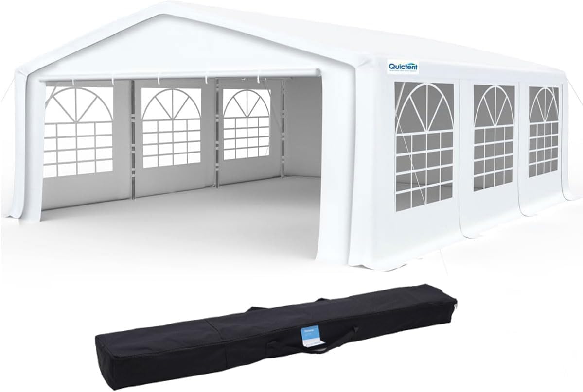 Quictent Premium 13x20 Party Tent Heavy Duty Outdoor Gazebo White Event Shelter Wedding Canopy Tent for Parties Carport BBQ with Removable Sidewall Windows & Storage Bags