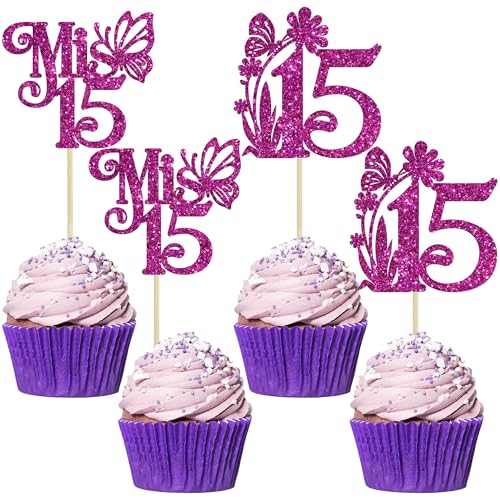 Ephlyn Mis 15 Cupcake Toppers Set