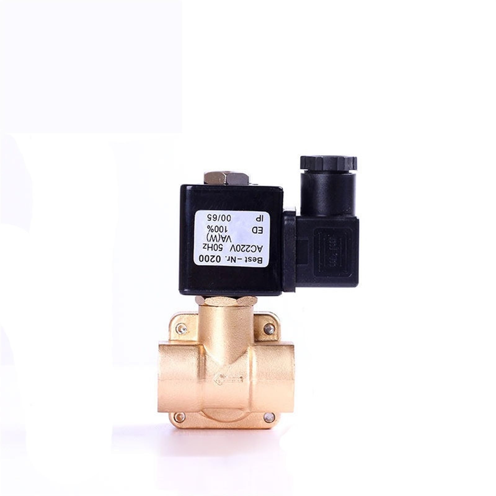 Válvula solenoide de latón normalmente cerrada de alta presión 0927100 de 3/8 pulgadas, 1 unidad(0927100-VITON,24VAC)