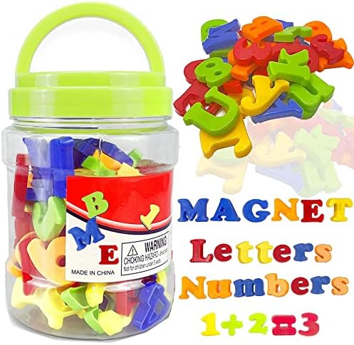 Magnets Alphabet Numbers Refrigerator Magnets, Colorful Letters ABC 123 Fridge Magnets for Vocabulary Educational Toy Set Preschool Learning Spelling Counting Uppercase Lowercase Math Symbols