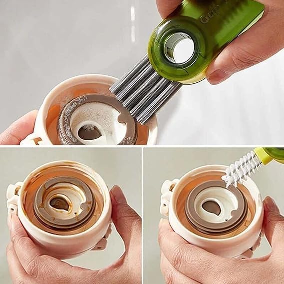 3 in 1 Cup Lid Gap Cleaning Brush Set, Multifunctional Bottle Cleaning Tools, Silicone Cup Holder Cleaner, Home Kitchen Cleaning Tools (3Pcs) 2