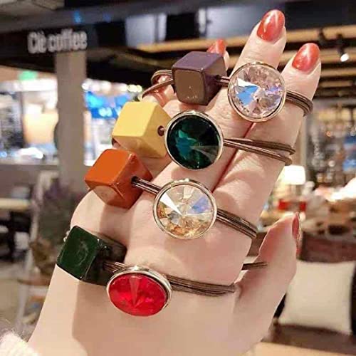 Image of Hair Rubber Bands For Women /Girls - Multi-Colored Hair Accessories Set for Girl- Pack of 5 pcs)