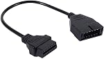 OBD1 12 Pins to OBD2 16 Pins, Diagnostic Tool Connector Adapter Cable for OBD1 12 Pins to OBD2 16
