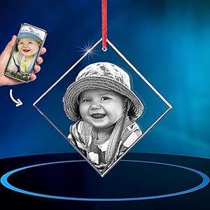 ArtPix 3D Crystal Photo Customized Ornament, Custom Gift for Wife, Husband, Women, Men, Square