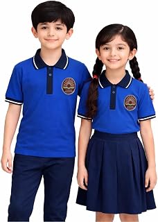 PRISHA ENTERPRISE Kendriya Vidyalaya School (KV) Uniform Polo T-Shirt, Cotton Blend, Regular Fit, Short Sleeve, Unisex (i... Price In India