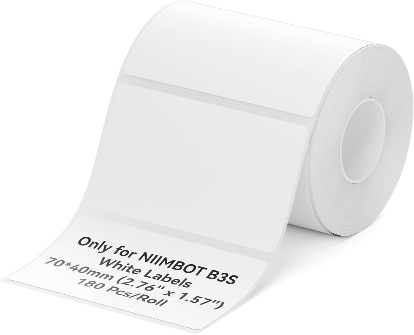 NIIMBOT B3S K3 B31 B4 Label Tape Self-Adhesive Labeling Tape 70x40mm Thermal Label Paper for Barcode/Address/Mailing/Logo/Business/Home Tag, 180 Labels/Roll, White