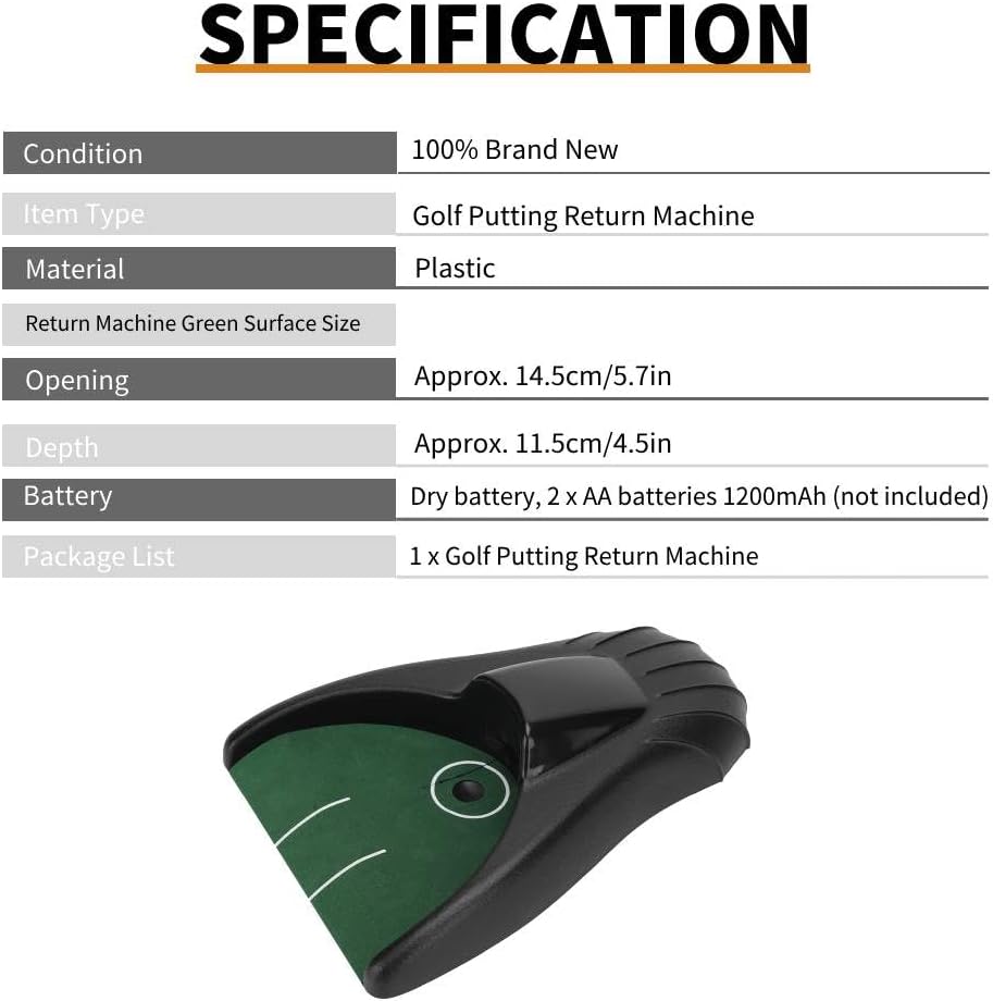 KEENSO Putting Return Machine, Putting Green, Ball Kick Back Putting Mats,Battery‑powered return ball,Practice At Home,Office,Parties