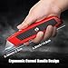 DIYSELF 2 Pack Box Cutter Retractable, Box Opener Tool Exacto Knife, Razor Knife Blade, Aluminum Alloy and Non-slip Rubber Handle, Heavy Duty Utility Knife for Carton, Cardboard and Box (Red)