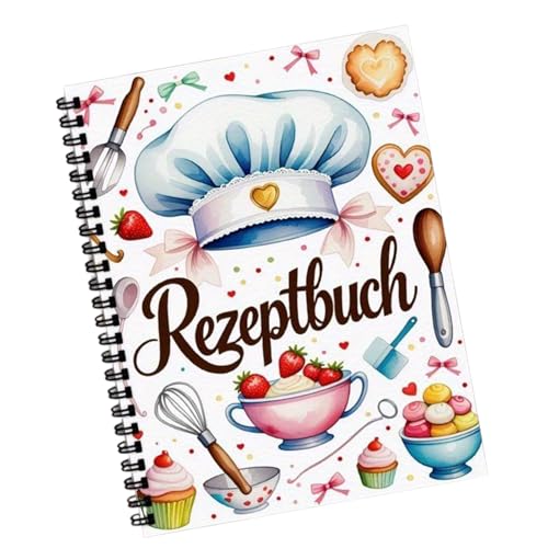 Ricettario – Agenda di ricette familiari, versatile organizer per libri di cucina | taccuino personalizzato per cucinare, cuocere, cibo, insalate, cene, dessert, pane, vacanze, cucina, ufficio