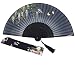 Amajiji Charming Elegant Modern Woman Handmade Bamboo Silk 8.27" Folding Hand Fan (Green)