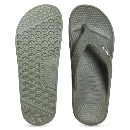 Image of Aqualite AL-1255 Slippers for Men with Comfotable Sole Slip-On Flat Flip Flops, Sliders, Chappal & Comfortable Slipper for Men