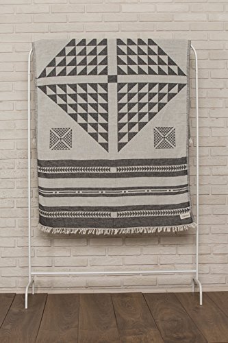 Bersuse 100% Cotton Aruba Dual Layer Turkish Towel - 37X70 Inches, Black #TOP1