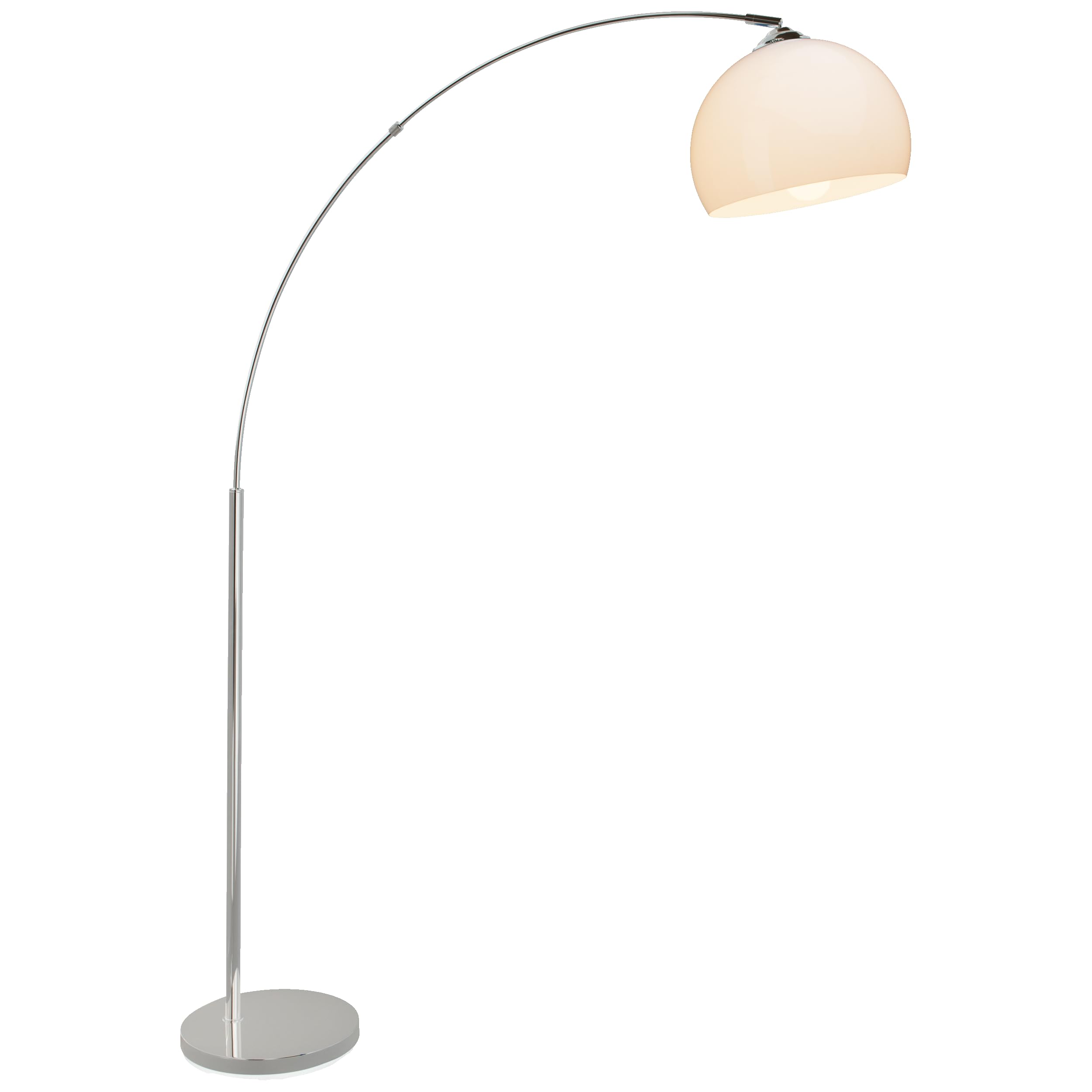 Lightbox Bogenlampe 166 cm, Chrom & Weiß, schwenkbare Lampe