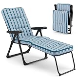 COSTWAY Tumbona Plegable, Hamaca Jardin Playa (Azul)