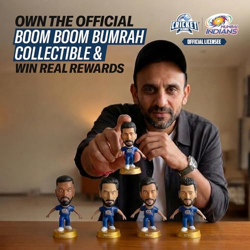 Image of Action Figure, IPL Edition 360 Rotatable Head, Cricket Player for Fans & Collectors (3 Inch Jasprit Bumrah)