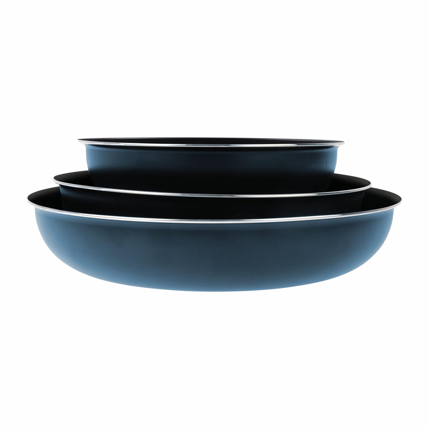Sitram 714251 Batterie de Cuisine 10 Pièces Aluminium Bleu Mat – Poêles Ø20/24/28 cm + Casseroles Ø16/18/20 cm + 3 Couvercles Verres – Manche Amovible Sitramovible – Tous Feux dont Induction