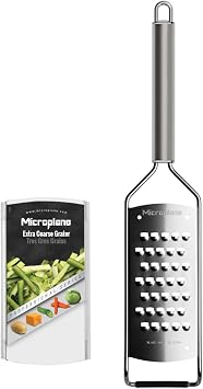 Microplane Professional Series Kitchen Grater new Extra Coarse for Potato, Zucchini, Carrot, Apple, Cabbage and Cheese with Stainless Steel Blades - Made in USA
