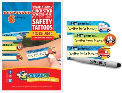Quick Stick Write-on! Child ID Tattoos (Responder)