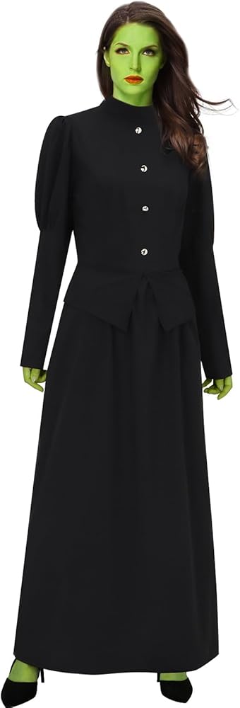 Amazon.com: ZIFUNMUR Women Witch Costume Wicked Black Dress Gothic Long  Sleeve Gown Hat Halloween Witch Cosplay Outfit (Small) : Clothing, Shoes &  Jewelry