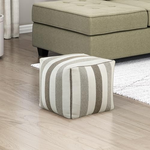 Lexicon Pouf Ottoman, Square Ottoman Foot Rest, Jacquard Fabric Pouf, Small Foot Stools for Couch with Filling for Living Room/Bedroom, Multi-Color by Lexicon - Used condition - US$46.70