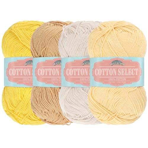 JubileeYarn Cotton Select Yarn - Shades of Yellow - 4 Skeins