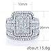 Cuteshop 2pcs Rings Set 925 Sterling Silver Shiny Full CZ Crystal Diamond Wedding Rings Set for Women (10)