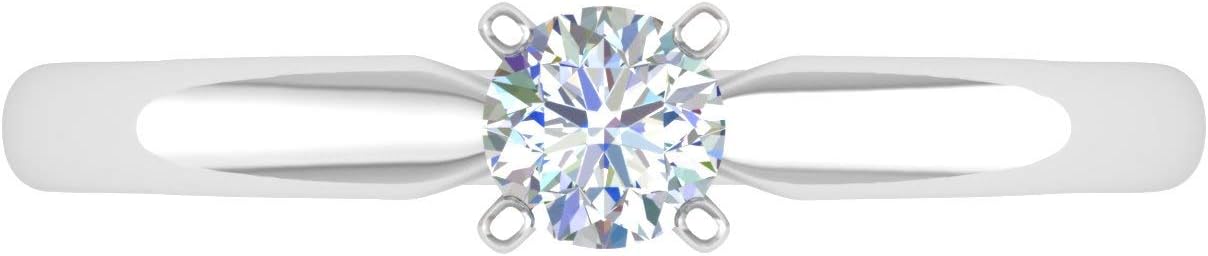 1/4 Carat 4-Prong Set Solitaire Diamond Engagement Ring Band in 10K Gold