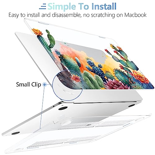 Image of MEEgoodo for M5 /M4 /M3 /M2 MacBook Air 15 inch Case 2026 2025 2024 2023, Case Fit Model (A3448 /A3241 /A3114 /A2941) for MacBook Air 15.3 inch, Tropical Cactus