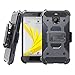 HTC Bolt Case, Telegaming Heavy Duty Hybrid Impact Resistant Shockproof Armor Case With [Screen Protector] Holster Belt Clip Kickstand Hard Cover For HTC Bolt/10 EVO Black