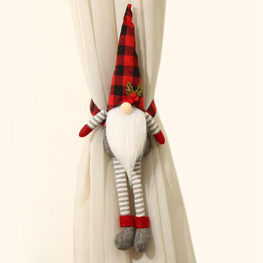 2 Stück Weihnachtsvorhang Halter - Metall Raffhalter Mit Weihnachtsbaum Design