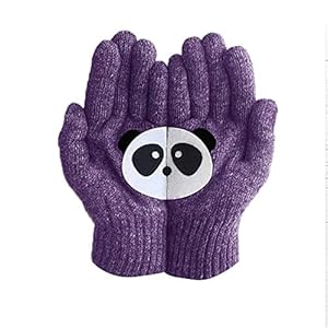 Chensiyu Arbeitshandschuhe Damen Lila Panda