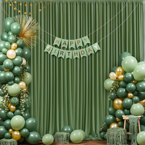 20x10FT Wrinkle Wrinkle Free Decoration Backdrop Dark Olive Green...