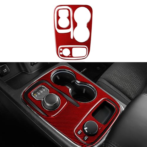 Image of Car Gear Shift Panel Decals for 2014-2017 Dodge Durango Accessories Carbon Fiber Interior Stickers, Knob Style