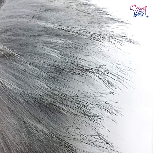 Furryvalley Faux Fur Trim Raccon Fox Fur Ribbon Craft Furry Stripe For Slippers Slides Fringe 2 Yards (Light Gray) #TOP6