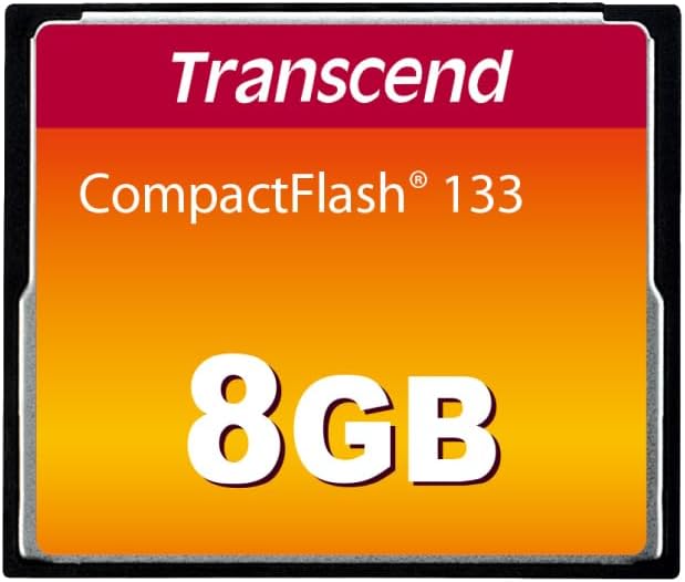 CF133 CompactFlash Memory Card 8GB, Up to 30MB/s, DSLRs Camera Card, MLC NAND Flash, ECC, Support Ultra DMA transfer mode 4 - TS8GCF133