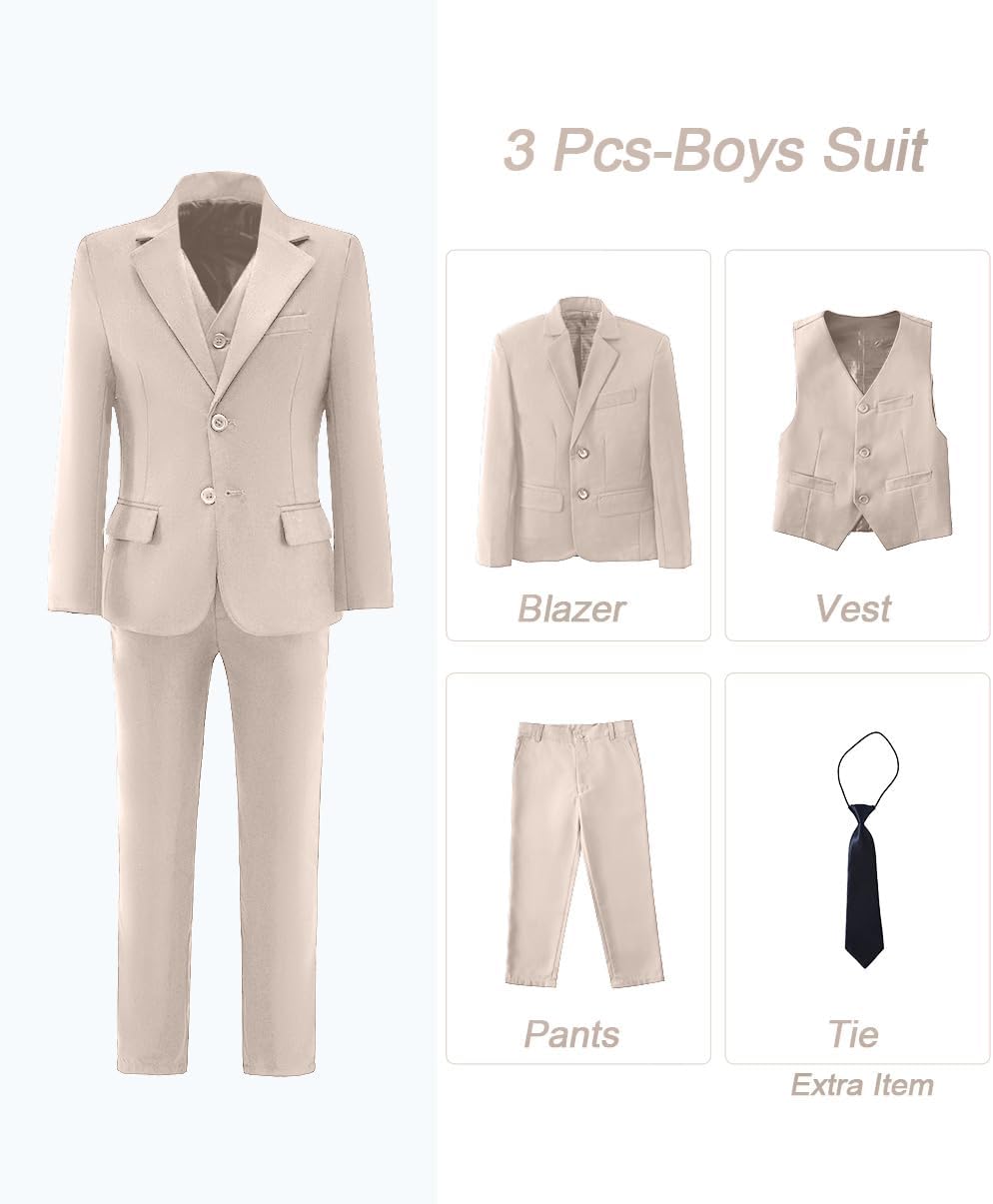 Suits for Boy Slim Fit Formal Dress Outfit Toddler Suit Blazer Vest Pants Kids Tuxedos