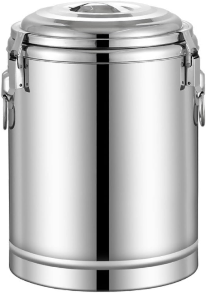 Milk Can Milk Bucket Stainless Steel Insulated Barrel Heat Preservation Bucket Milk Tea Coffee Ice Insulation Barrel Milk Transport Can Milk Jug (Silver 16L)