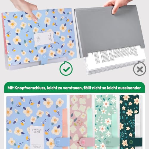KONVINIT Trieur 8 Compartiments A4 Trieur Document,bleu – vue 6