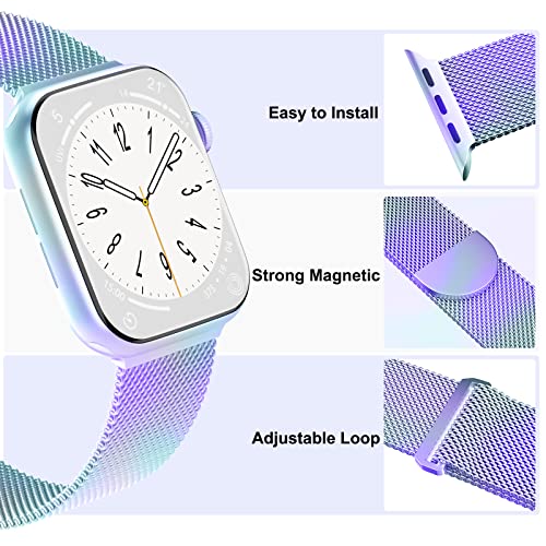 Image of 3 Pack Mesh Metal Magnetic Compatible with Apple Watch Bands Women Men | Stainless Steel Loop Strap for iWatch Band 38mm 40mm 41mm 42mm 44mm 45mm 46mm 49mm Series 11 /10 /9 /8 /SE /7 /6 /5 /4 /Ultra 3 2 1