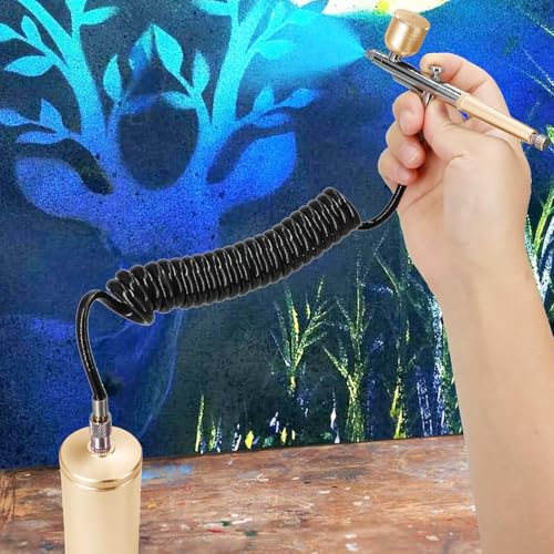 Image of HANNEA Electric Airbrush Kit Air Sprayer Makeup Airbrush Gun Adjustable Flow Paint Sprayer with Accessories, LCD Display Airbrush Gun Set for Makeup, Skin Care, Cake Decor, Leather Bag Retouch