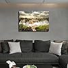 View of Blue Nile Waterfall in Ethiopia Poster Canvas Print Painting Picture Wall Art Bedroom Living Room Decor (Frame,16x24 inch) #2