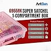 ArtBin 6955RK Super Satchel 1-Compartment Box, Art & Craft Organizer, 1-Pack, Translucent Blush #2